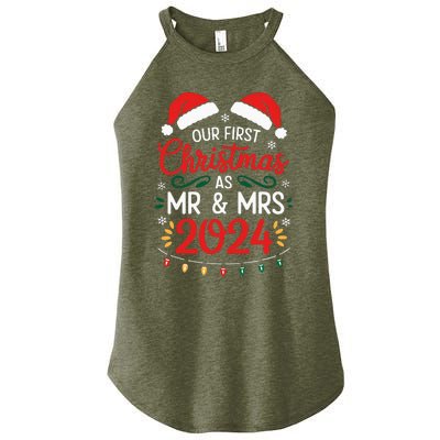 Our First Christmas As Mr And Mrs Newlyweds Couples Pajamas Women's Perfect Tri Rocker Tank