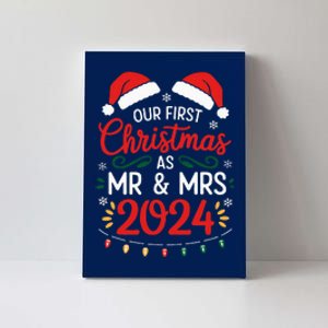 Our First Christmas As Mr And Mrs Newlyweds Couples Pajamas Canvas