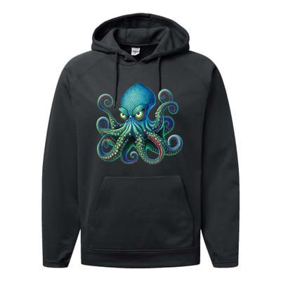 Octopus Fun Cephalopod Sea Creatures Kraken Octopus Performance Fleece Hoodie