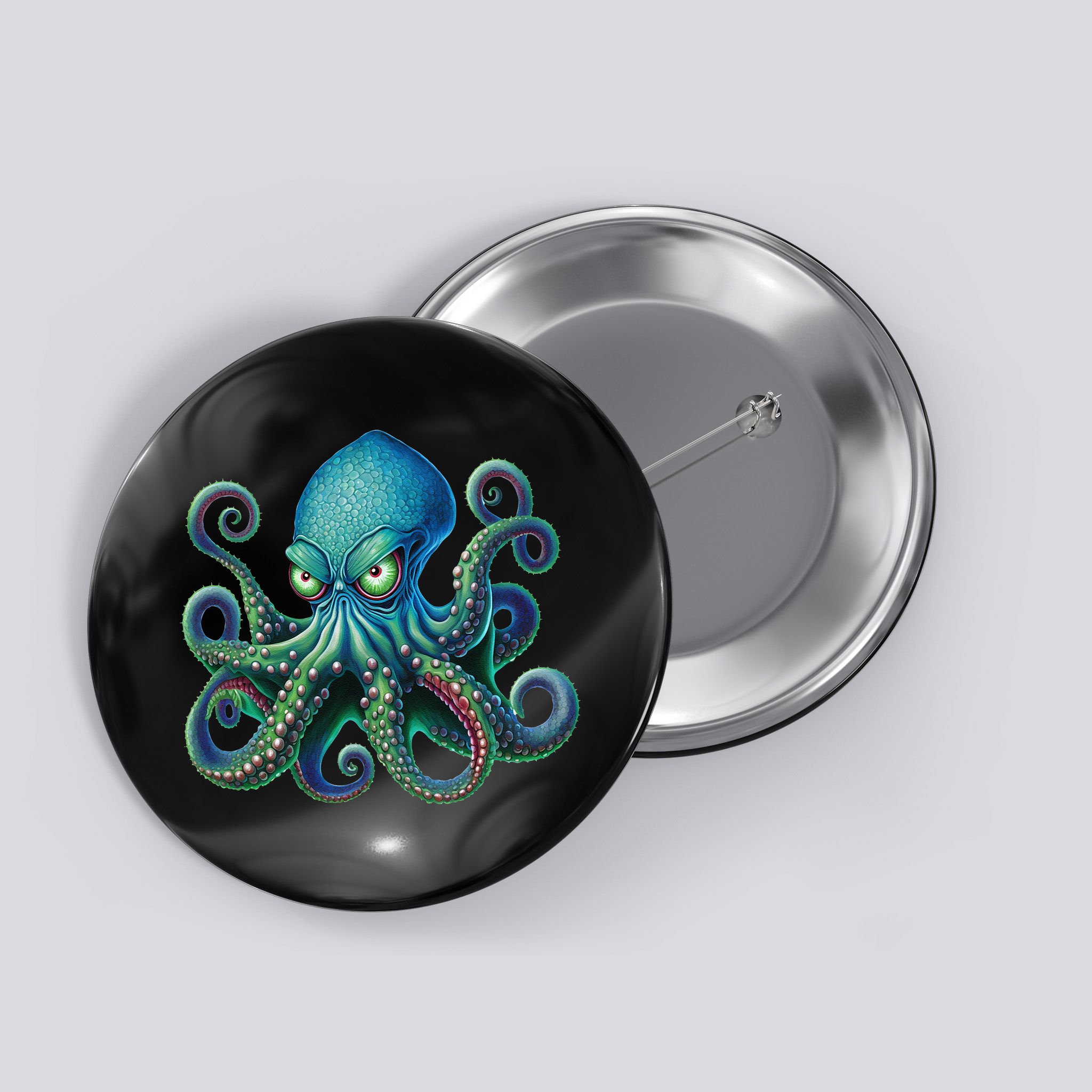 Octopus Fun Cephalopod Sea Creatures Kraken Octopus Button