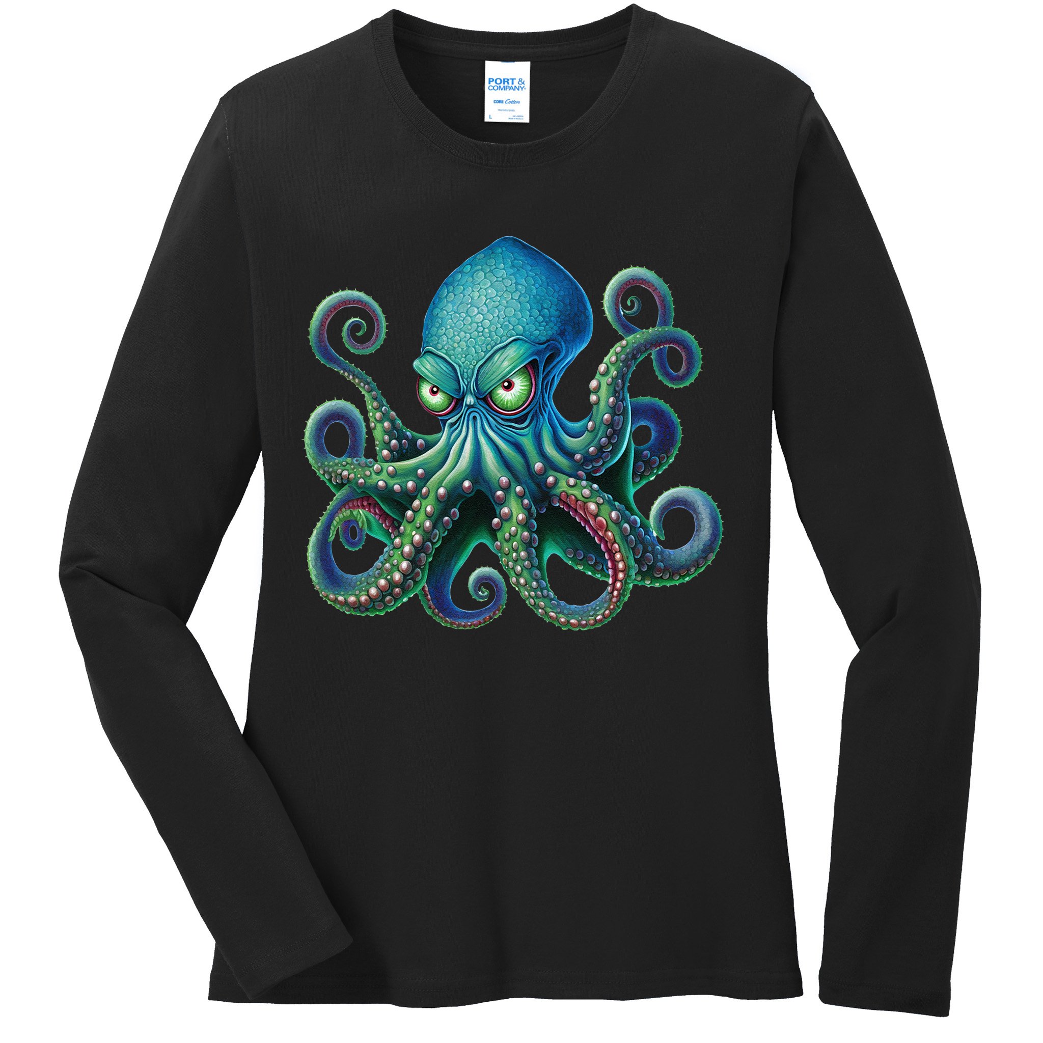 Octopus Fun Cephalopod Sea Creatures Kraken Octopus Ladies Long Sleeve Shirt