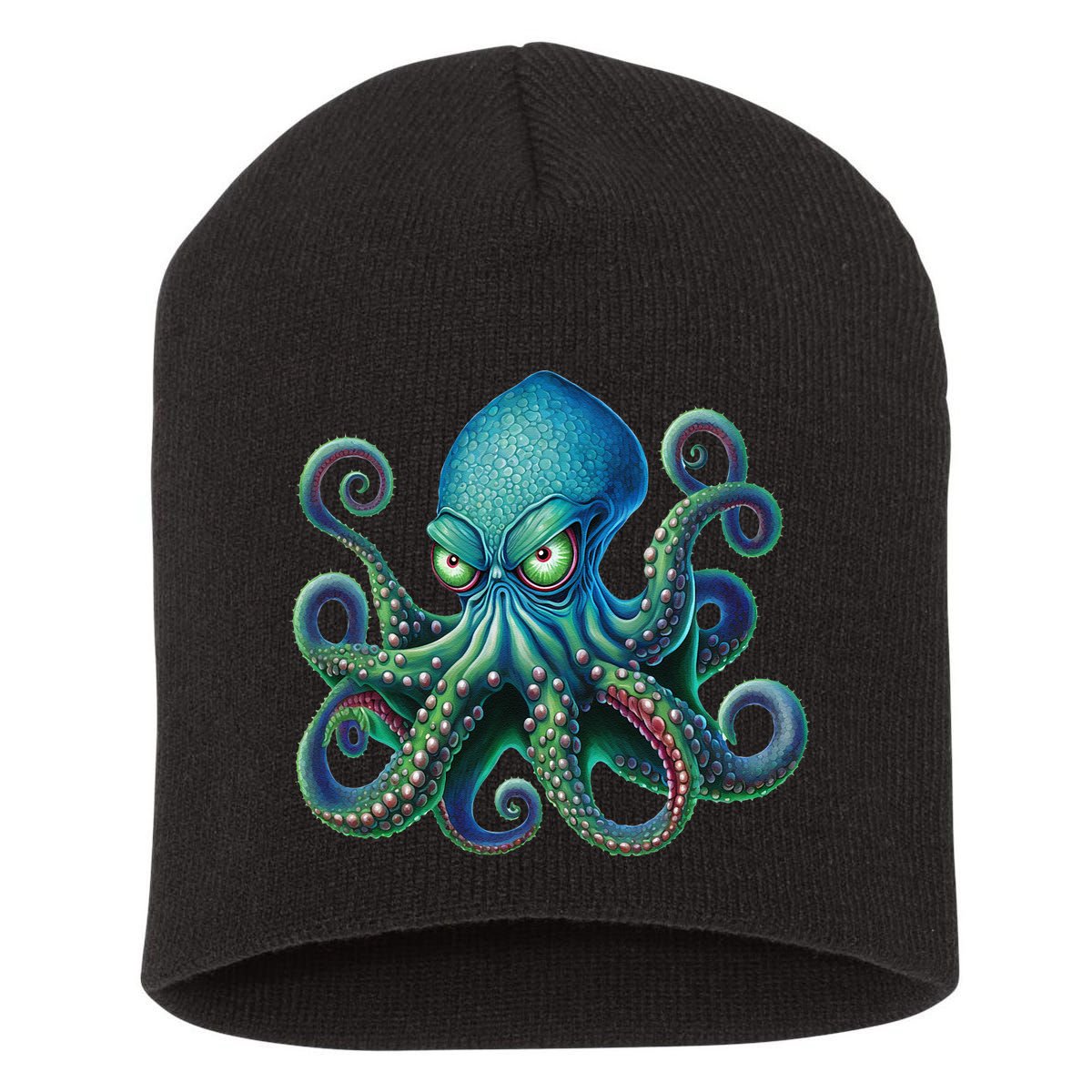 Octopus Fun Cephalopod Sea Creatures Kraken Octopus Short Acrylic Beanie