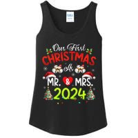 Our First Christmas As Mr & Mrs 2024 Couples Engaged Pajamas Ladies Essential Tank