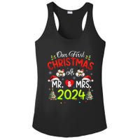 Our First Christmas As Mr & Mrs 2024 Couples Engaged Pajamas Ladies PosiCharge Competitor Racerback Tank