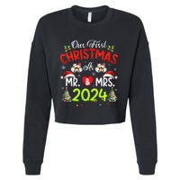 Our First Christmas As Mr & Mrs 2024 Couples Engaged Pajamas Cropped Pullover Crew