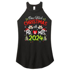 Our First Christmas As Mr & Mrs 2024 Couples Engaged Pajamas Women's Perfect Tri Rocker Tank