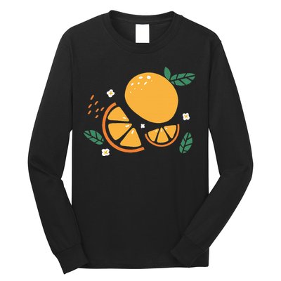 Oranges Fruit Cute Summer Kawaii Food Long Sleeve Shirt