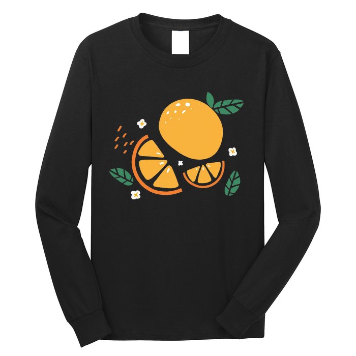 Oranges Fruit Cute Summer Kawaii Food Long Sleeve Shirt