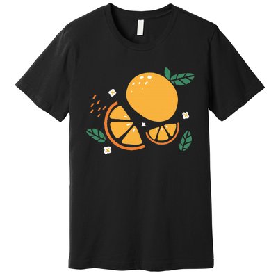 Oranges Fruit Cute Summer Kawaii Food Premium T-Shirt