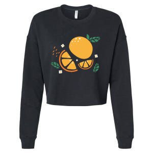 Oranges Fruit Cute Summer Kawaii Food Cropped Pullover Crew