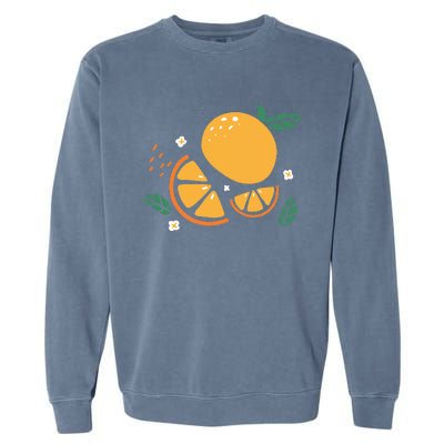 Oranges Fruit Cute Summer Kawaii Food Garment-Dyed Sweatshirt