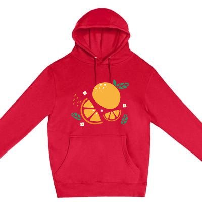 Oranges Fruit Cute Summer Kawaii Food Premium Pullover Hoodie