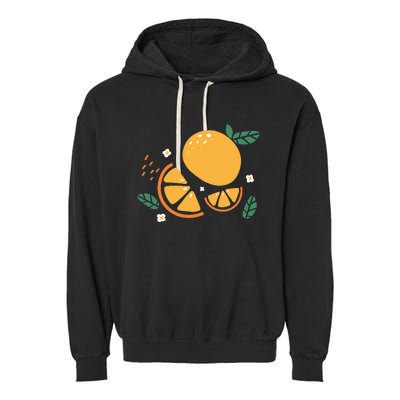 Oranges Fruit Cute Summer Kawaii Food Garment-Dyed Fleece Hoodie