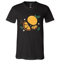 Oranges Fruit Cute Summer Kawaii Food V-Neck T-Shirt