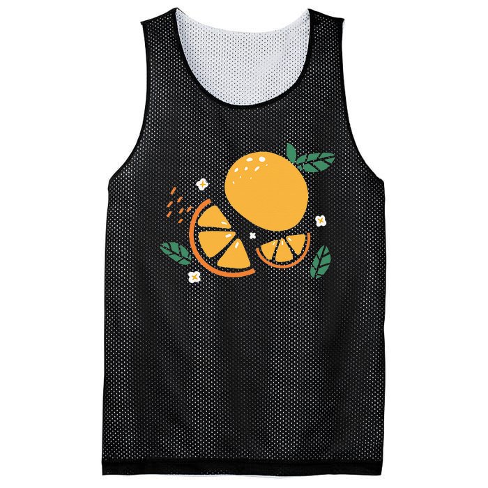 Oranges Fruit Cute Summer Kawaii Food Mesh Reversible Basketball Jersey Tank