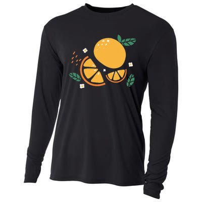 Oranges Fruit Cute Summer Kawaii Food Cooling Performance Long Sleeve Crew