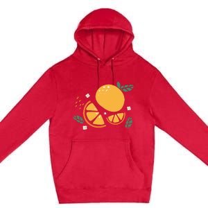 Oranges Fruit Cute Summer Kawaii Food Premium Pullover Hoodie