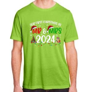 Our First Christmas As Mr & Mrs 2024 Cute Couples Matching Long Sleeve Adult ChromaSoft Performance T-Shirt