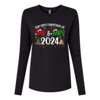 Our First Christmas As Mr & Mrs 2024 Cute Couples Matching Long Sleeve Womens Cotton Relaxed Long Sleeve T-Shirt