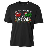 Our First Christmas As Mr & Mrs 2024 Cute Couples Matching Long Sleeve Cooling Performance Crew T-Shirt