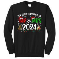 Our First Christmas As Mr & Mrs 2024 Cute Couples Matching Long Sleeve Sweatshirt