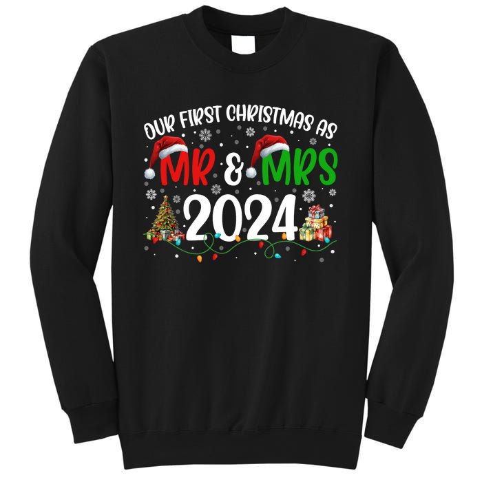 Our First Christmas As Mr & Mrs 2024 Cute Couples Matching Long Sleeve Sweatshirt