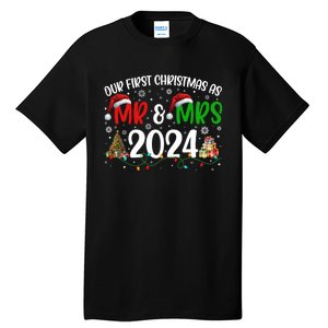 Our First Christmas As Mr & Mrs 2024 Cute Couples Matching Long Sleeve Tall T-Shirt