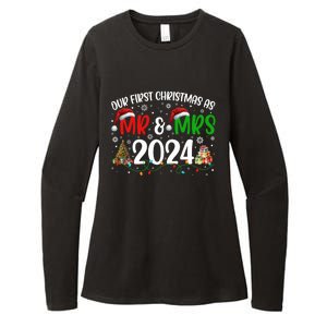 Our First Christmas As Mr & Mrs 2024 Cute Couples Matching Long Sleeve Womens CVC Long Sleeve Shirt