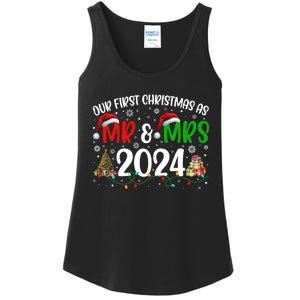 Our First Christmas As Mr & Mrs 2024 Cute Couples Matching Long Sleeve Ladies Essential Tank