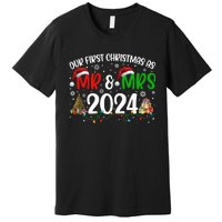 Our First Christmas As Mr & Mrs 2024 Cute Couples Matching Long Sleeve Premium T-Shirt