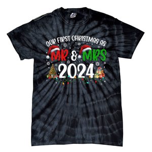 Our First Christmas As Mr & Mrs 2024 Cute Couples Matching Long Sleeve Tie-Dye T-Shirt