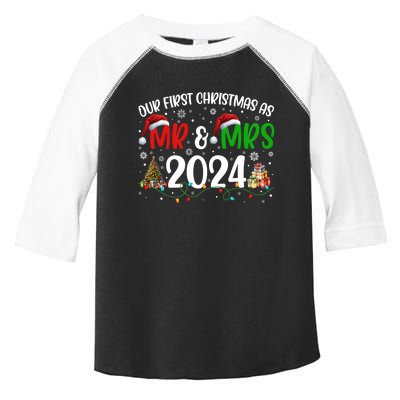 Our First Christmas As Mr & Mrs 2024 Cute Couples Matching Long Sleeve Toddler Fine Jersey T-Shirt