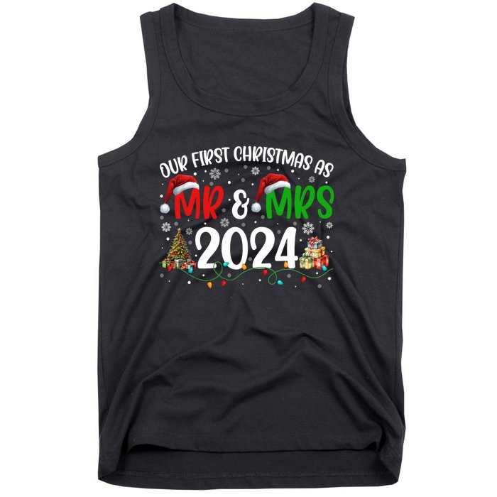 Our First Christmas As Mr & Mrs 2024 Cute Couples Matching Long Sleeve Tank Top