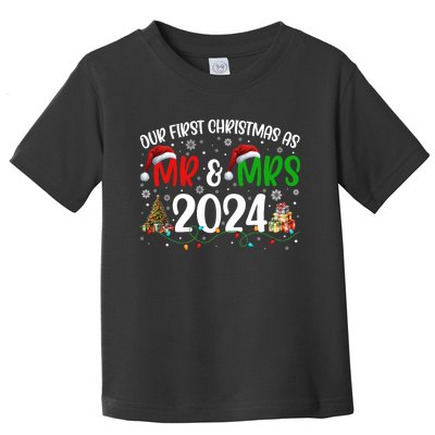 Our First Christmas As Mr & Mrs 2024 Cute Couples Matching Long Sleeve Toddler T-Shirt