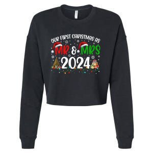 Our First Christmas As Mr & Mrs 2024 Cute Couples Matching Long Sleeve Cropped Pullover Crew