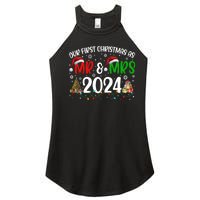 Our First Christmas As Mr & Mrs 2024 Cute Couples Matching Long Sleeve Women's Perfect Tri Rocker Tank