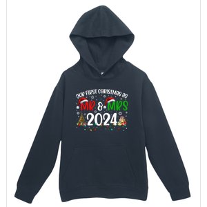 Our First Christmas As Mr & Mrs 2024 Cute Couples Matching Long Sleeve Urban Pullover Hoodie