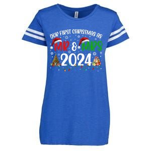 Our First Christmas As Mr & Mrs 2024 Cute Couples Matching Long Sleeve Enza Ladies Jersey Football T-Shirt