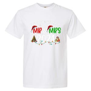 Our First Christmas As Mr & Mrs 2024 Cute Couples Matching Long Sleeve Garment-Dyed Heavyweight T-Shirt