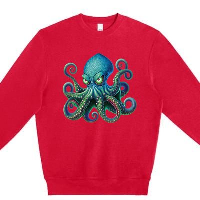 Octopus Fun Cephalopod Sea Creatures Kraken Octopus Premium Crewneck Sweatshirt