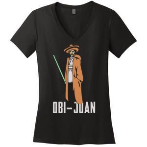 ObiJaun Funny Cinco De Mayo Mexican Movie Nerd Shirt Women's V-Neck T-Shirt