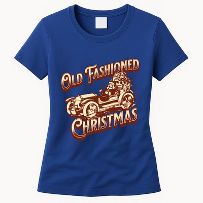 Old Fashioned Christmas Santa Claus Sleigh Festive Antique Gift Womens T-Shirt