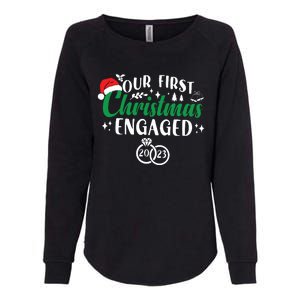 Our First Christmas Engaged Christmas Couple Matching Womens California Wash Sweatshirt