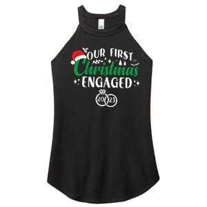 Our First Christmas Engaged Christmas Couple Matching Women's Perfect Tri Rocker Tank