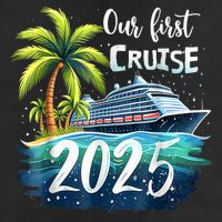 Our First Cruise 2025 Together Family Trip Matching Couples 7 Panel Mesh Trucker Snapback Hat