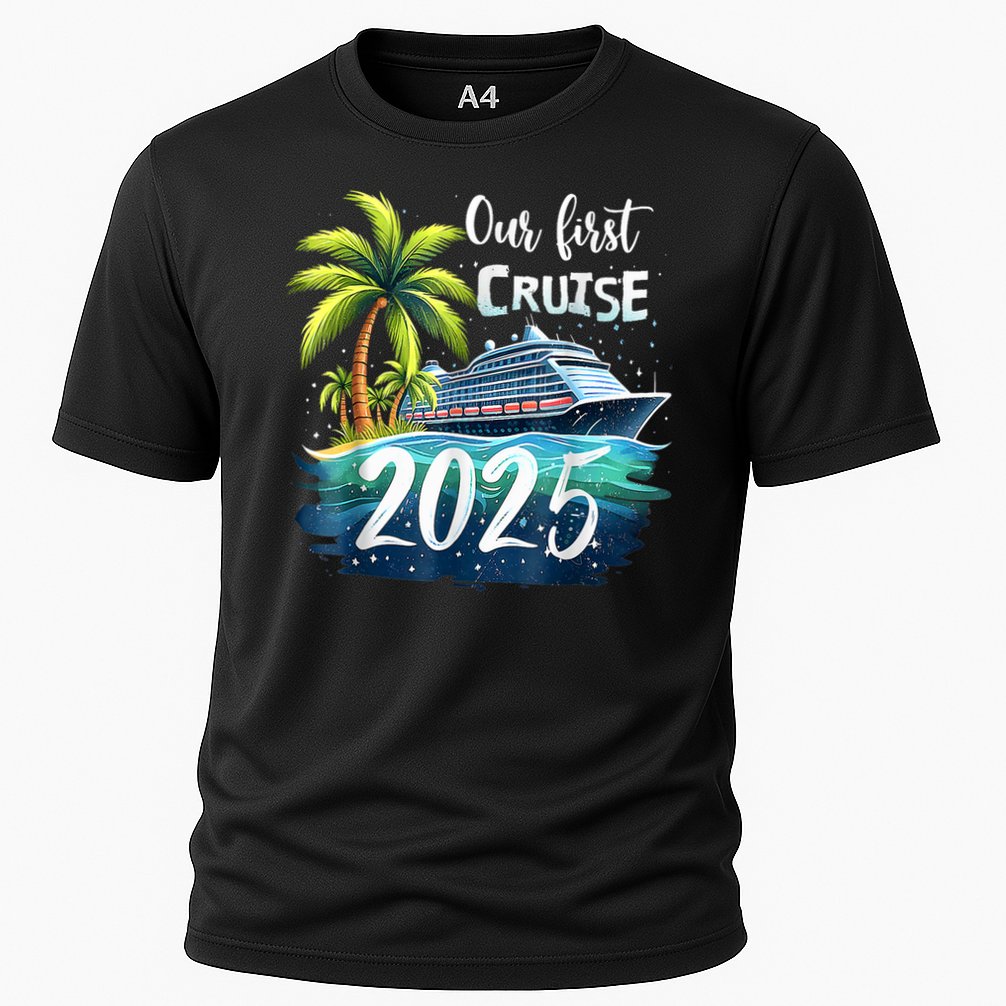 Our First Cruise 2025 Together Family Trip Matching Couples Cooling Performance Crew T-Shirt