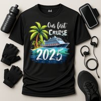 Our First Cruise 2025 Together Family Trip Matching Couples Cooling Performance Crew T-Shirt