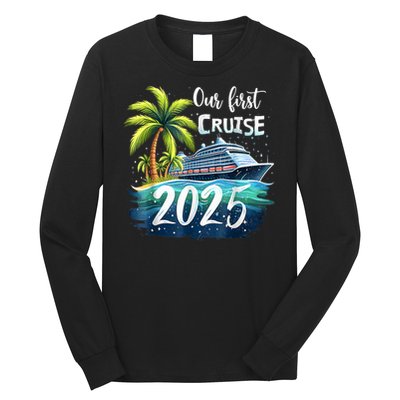 Our First Cruise 2025 Together Family Trip Matching Couples Long Sleeve Shirt