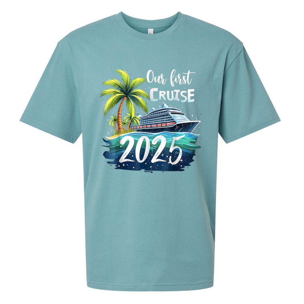 Our First Cruise 2025 Together Family Trip Matching Couples Sueded Cloud Jersey T-Shirt