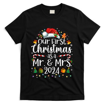 Our First Christmas As Mr And Mrs 2024 Matching Couples T-Shirt